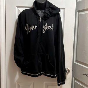 NY&Co sparkle NY printed on front sweatshirt in black size XL.